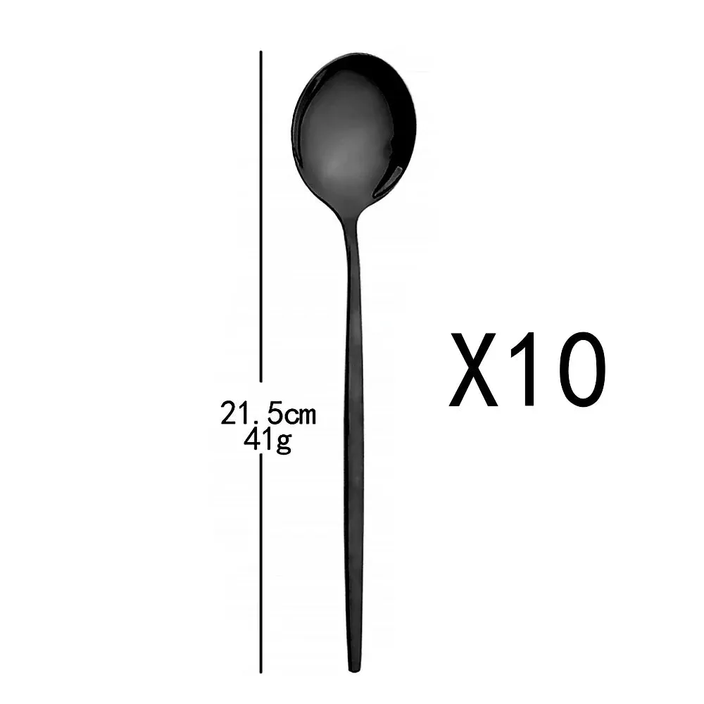 10 Piece Stainless Steel Flatware Set With Long Handles