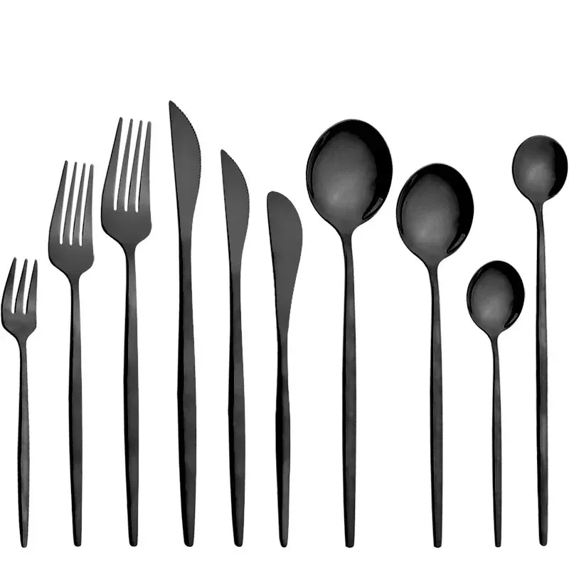 10 Piece Stainless Steel Flatware Set With Long Handles