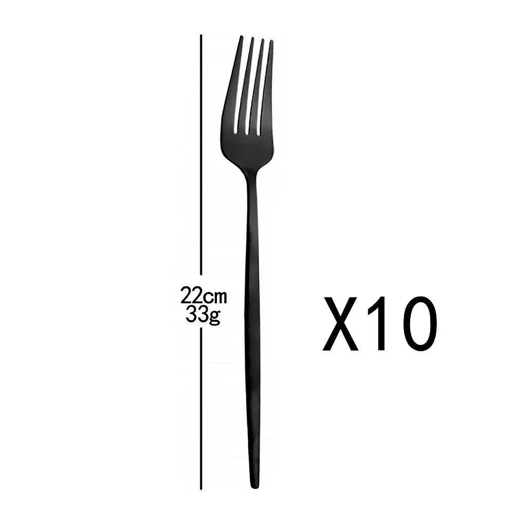 10 Piece Stainless Steel Flatware Set With Long Handles