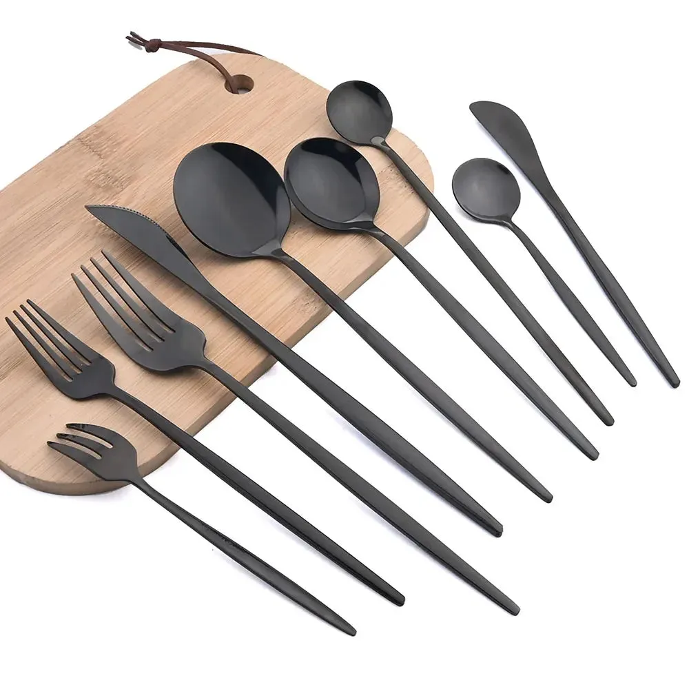 10 Piece Stainless Steel Flatware Set With Long Handles