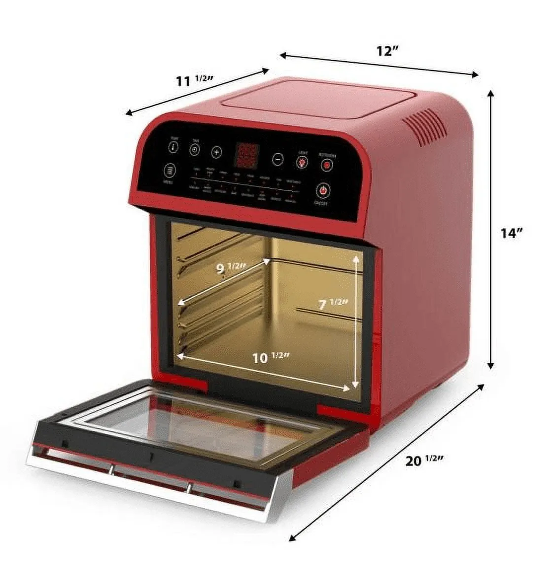12.7 Quart Air Fryer Oven Deluxe, Red