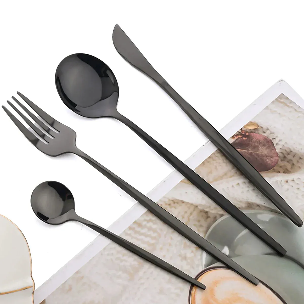 16 Piece Stainless Steel Dinnerware Set With Mirror Finish