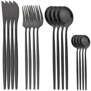 16 Piece Stainless Steel Dinnerware Set With Mirror Finish