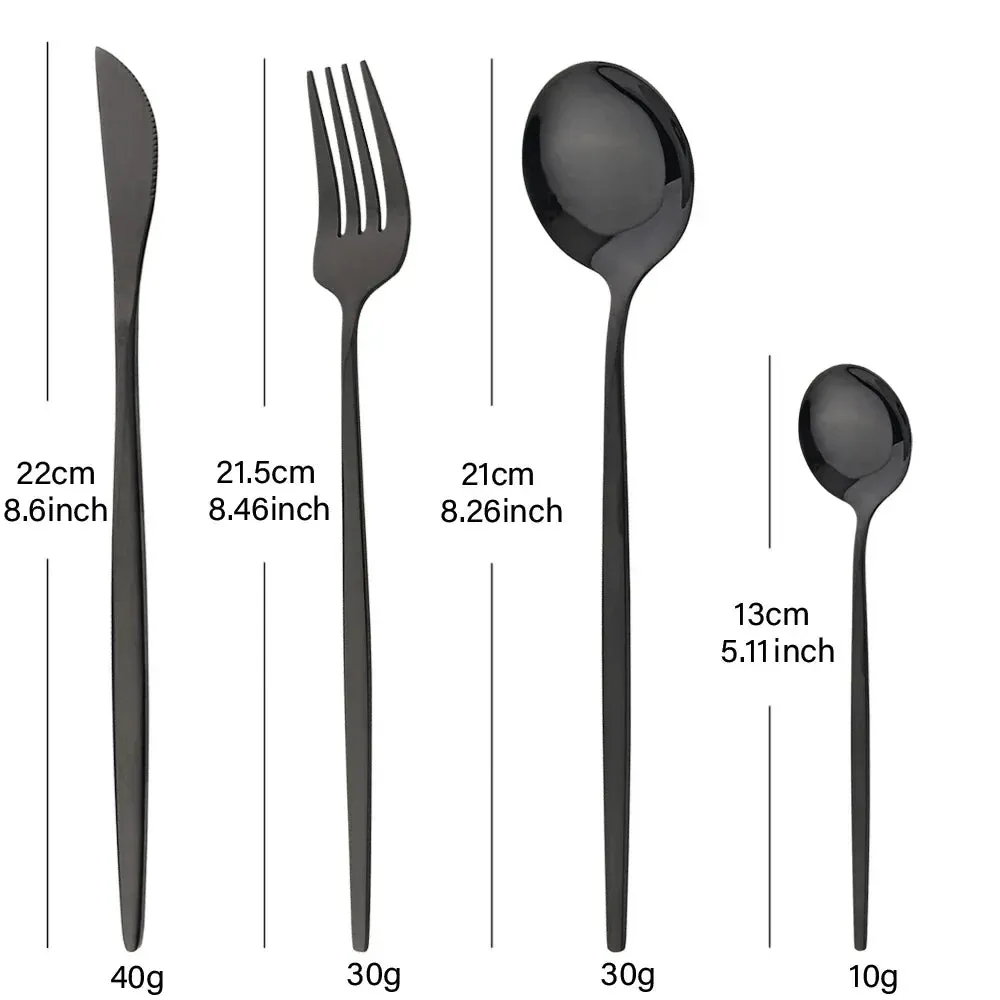 16 Piece Stainless Steel Dinnerware Set With Mirror Finish