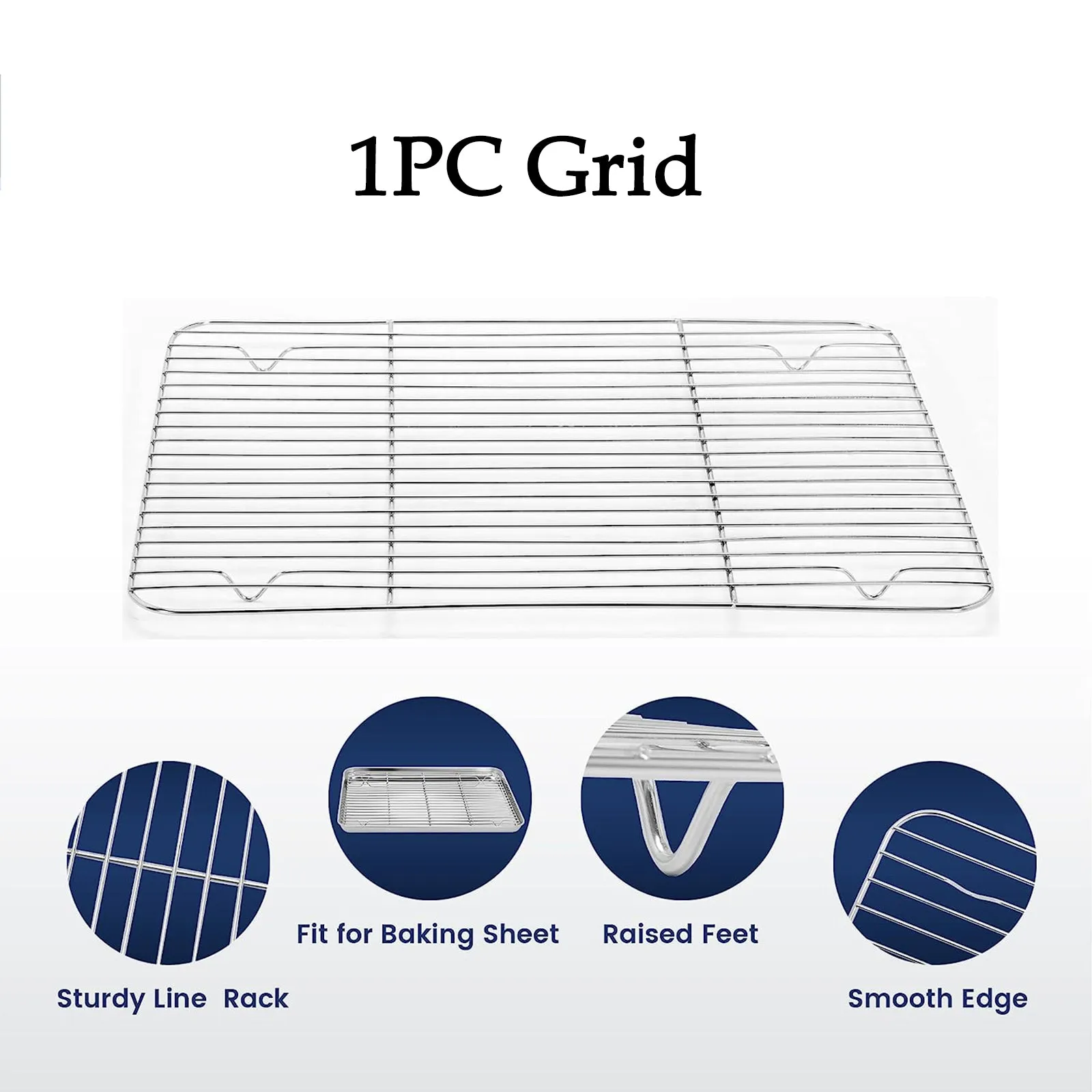 1pc Stainless Steel Baking Pan | Toaster Oven Pans | Grid Baking Dish BBQ Cookie Cake | 30x24cm