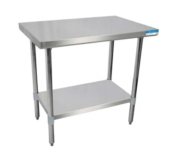 60" X 30" Stainless Steel Top Work Table w/ Stainless  Steel Legs and Shelf