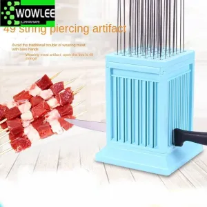 BBQ 49 Holes Meat Skewer Kebab Maker Box Machine