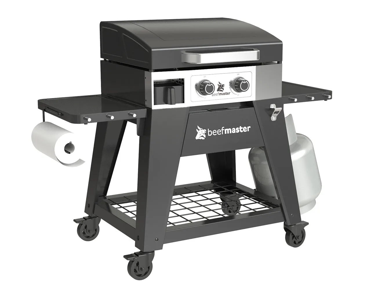 BEEFMASTER 2 BURNER PLATE BBQ C/W HOOD G2BEEFG