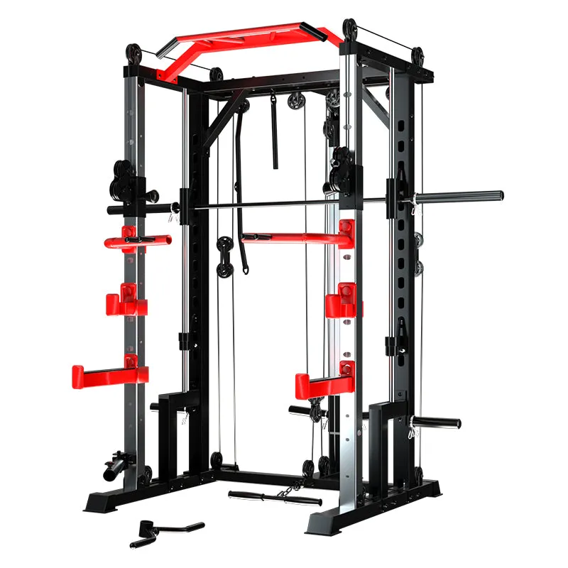 Bench press squat rack gym gantry weightlifting barbell bar rack full set of equipment