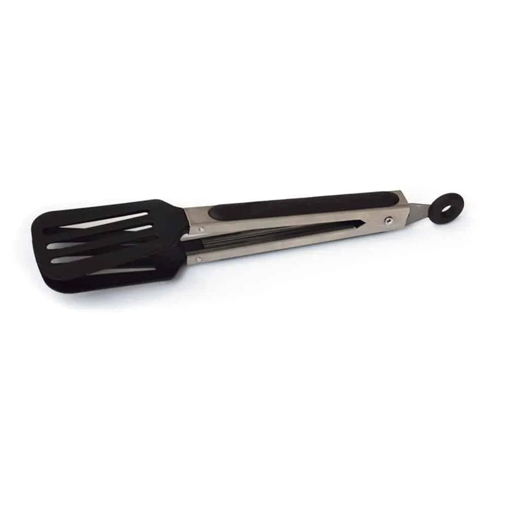 Black Stainless Steel BBQ Tongs