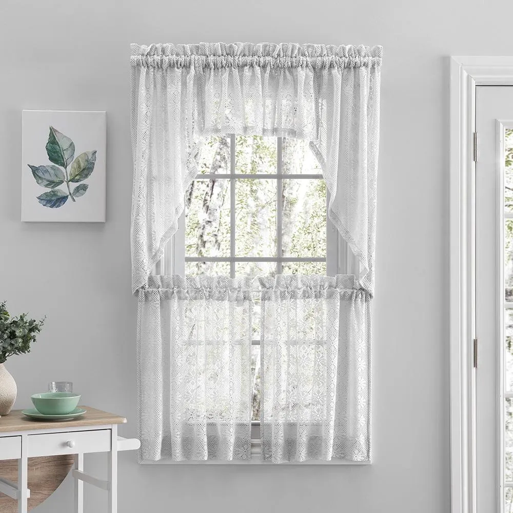 Crochet Lace Kitchen Tiers, Swag and Valance