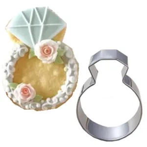 Cute Diamond Ring Shaped Eco-Friendly Stainless Steel Cookie Cutter