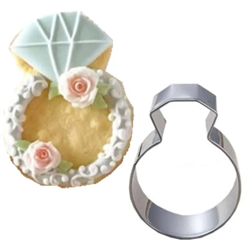 Cute Diamond Ring Shaped Eco-Friendly Stainless Steel Cookie Cutter