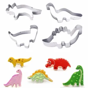 Cute Dinosaur Shaped Eco-Friendly Stainless Steel Cookie Cutters Set