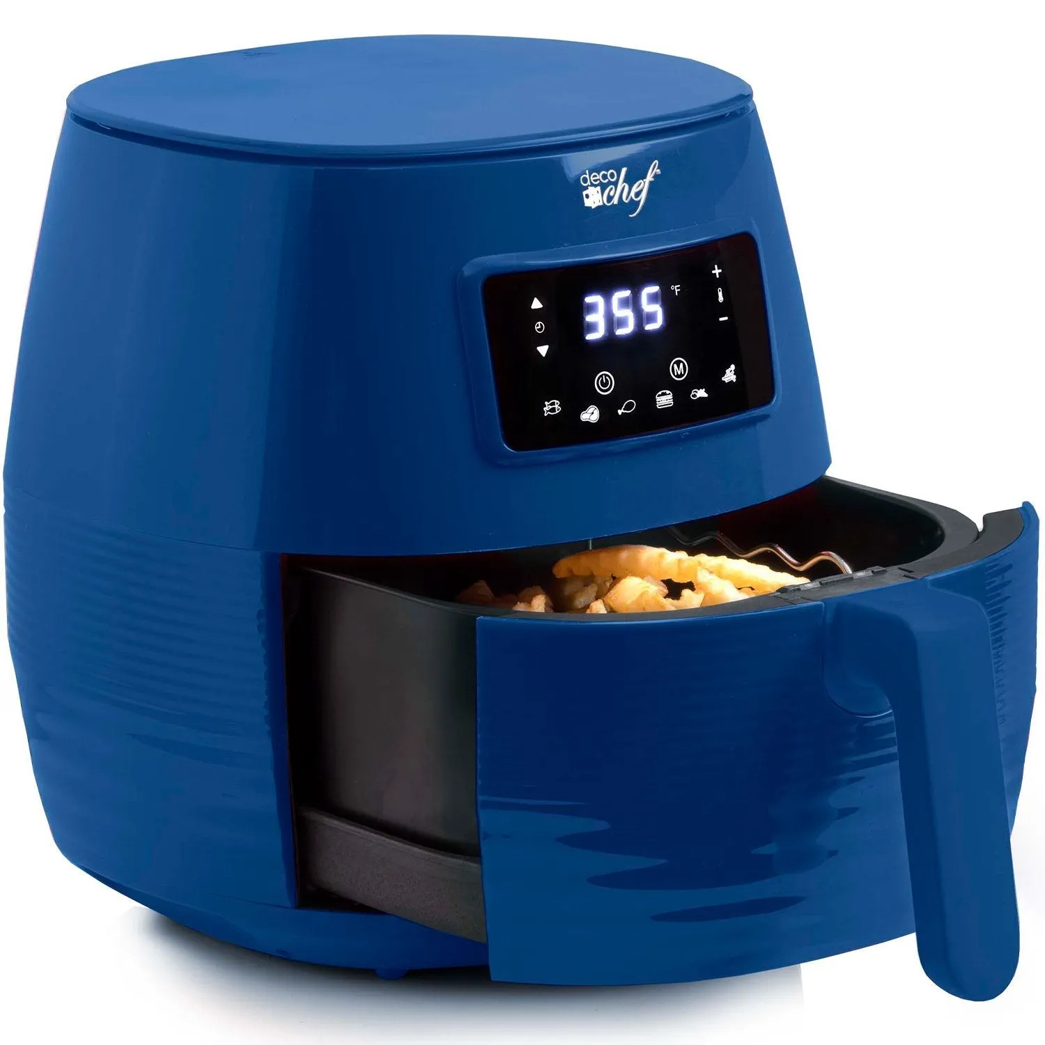 Deco Chef Digital 5.8QT Electric Air Fryer, Healthier/Faster Cooking - Blue (Refurbished)