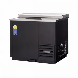 Everest EGC37 36-3/4" Black Solid Slide Lid Glass and Plate Chiller