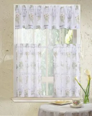 Eve's Garden Sheer Kitchen Tiers and Valance