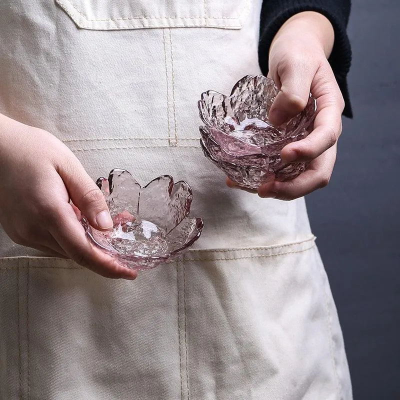 Flower Shaped Glass Salad Bowl