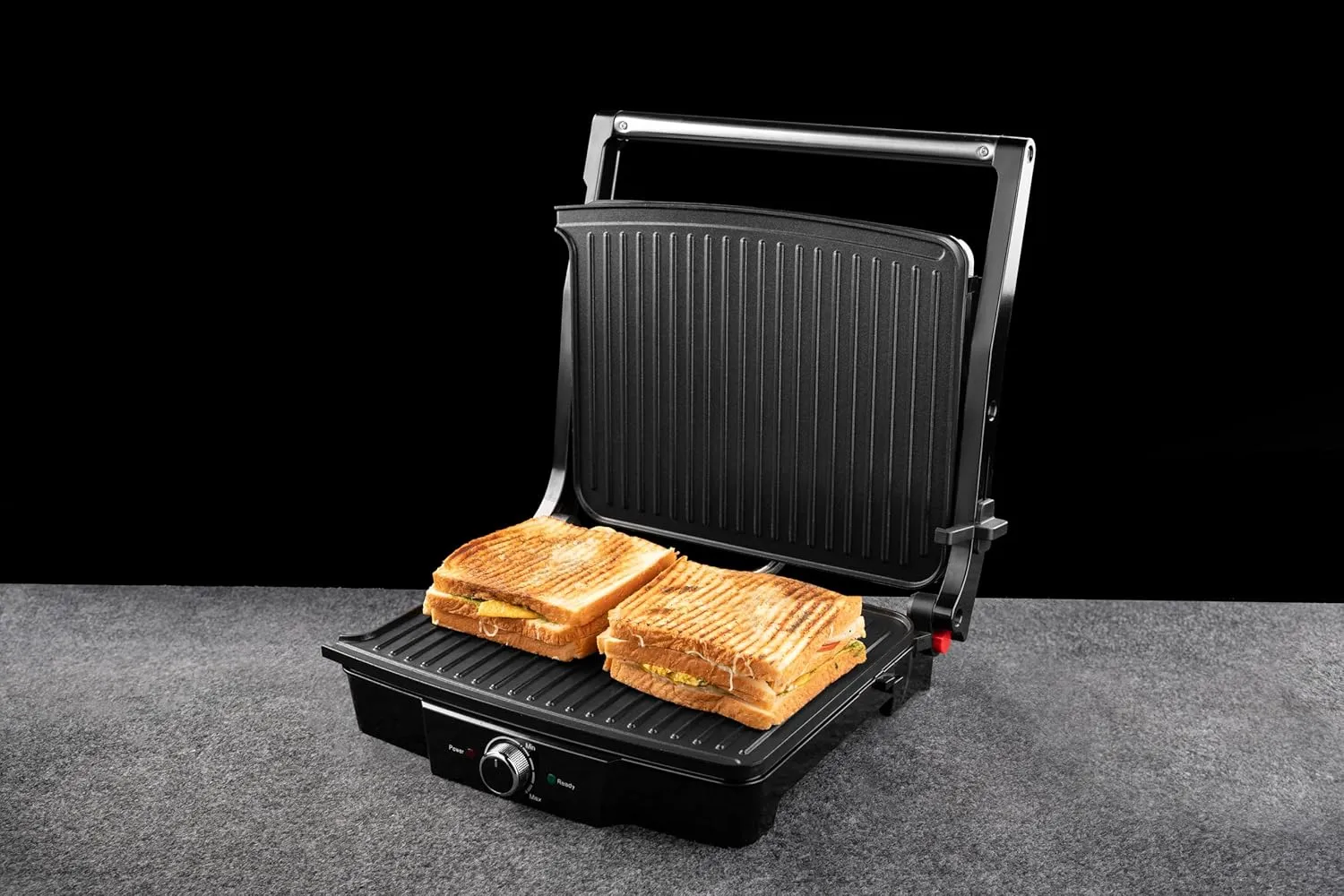 Hafele Grilla 2000 Watt Sandwich Maker|Griller|Jumbo Size |180 Openable Grill Plate |Non Stick-Bpa&Ptfe Free |Auto Temp Cut-Off, Black