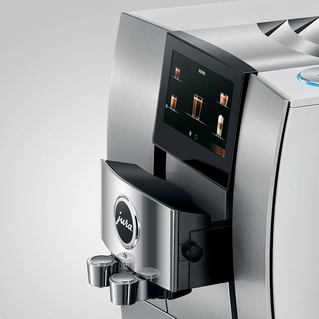 JURA Z10 Aluminum White Super Automatic Espresso Machine, Makes 32 Hot and Cold Beverages #15361