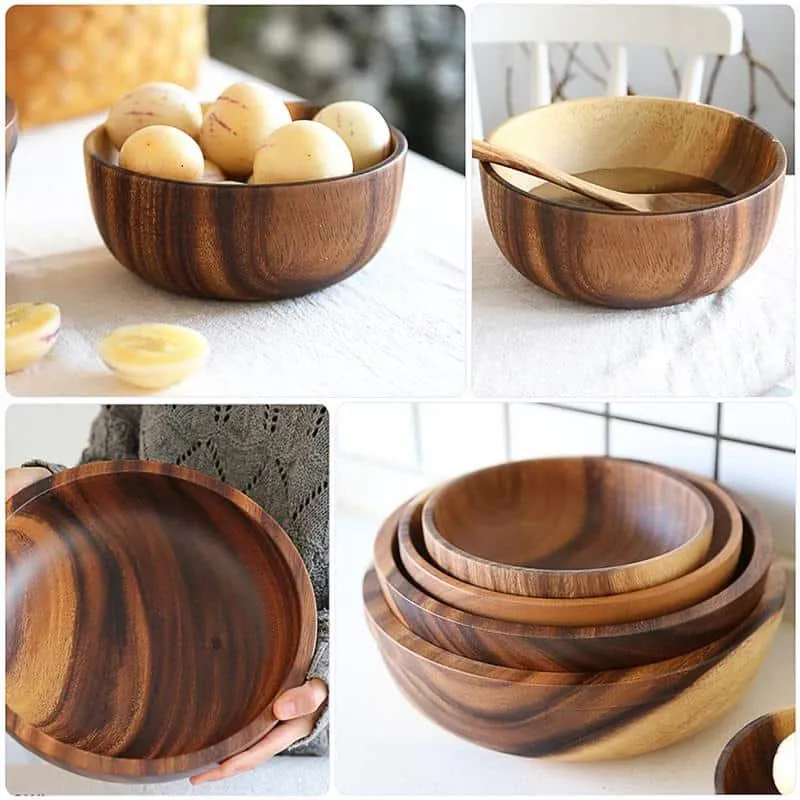 Kitchen Natural Wooden Salad Bowl