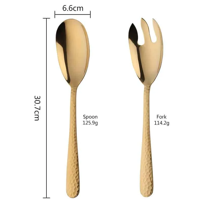 Large Salad Serving Spoon and Fork Set