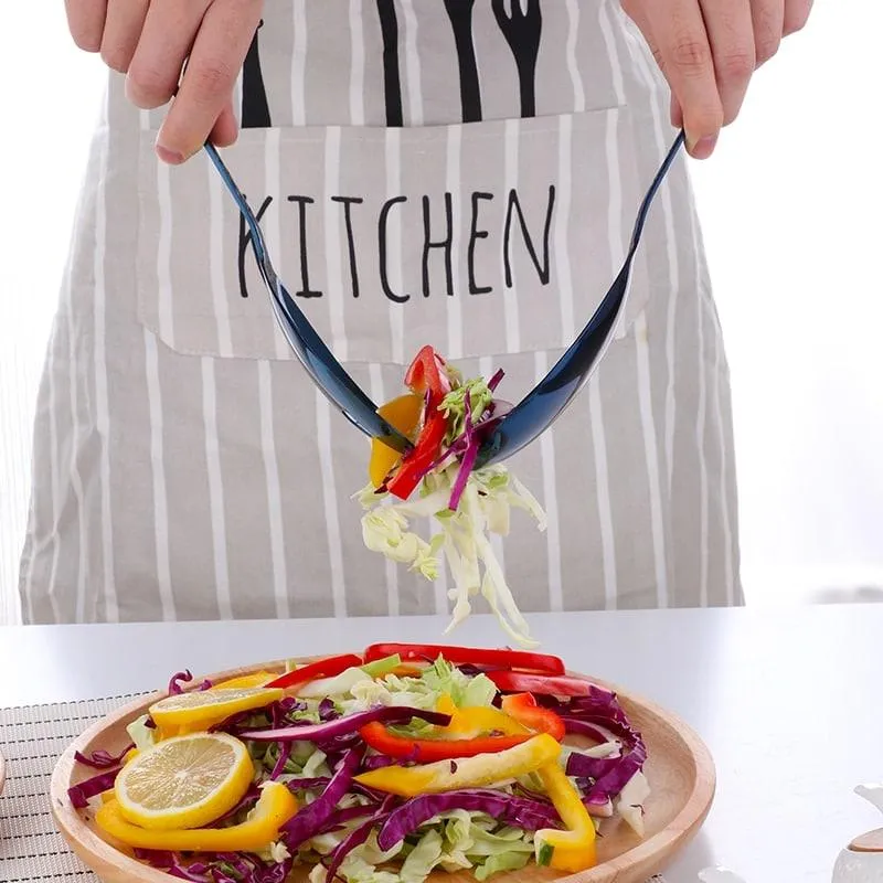 Large Salad Serving Spoon and Fork Set