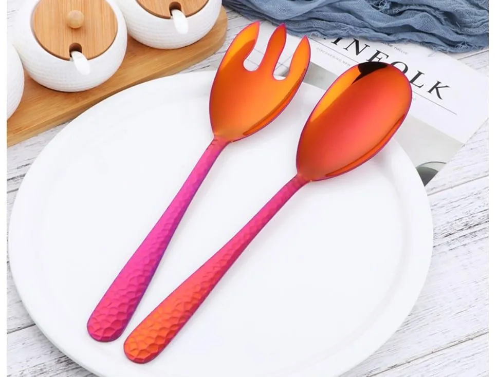 Large Salad Serving Spoon and Fork Set