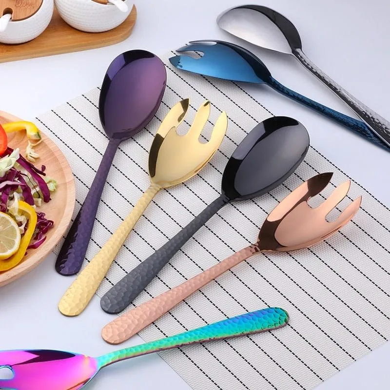 Large Salad Serving Spoon and Fork Set
