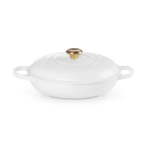 Le Creuset Signature Cast Iron Shallow Casserole White 30cm