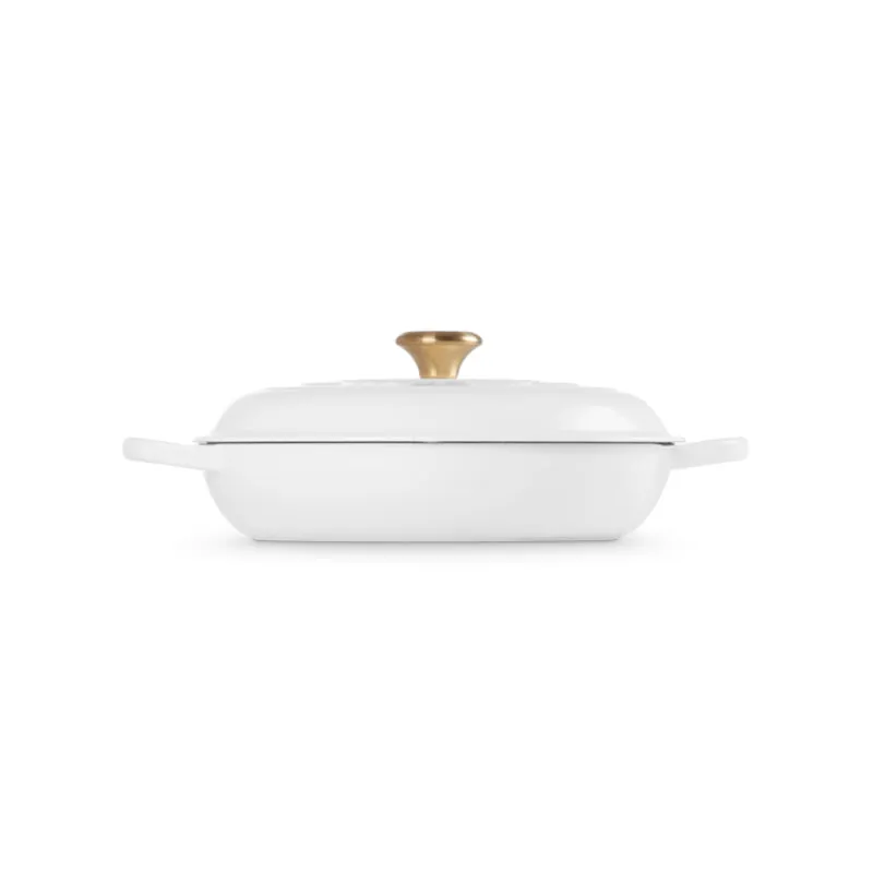 Le Creuset Signature Cast Iron Shallow Casserole White 30cm