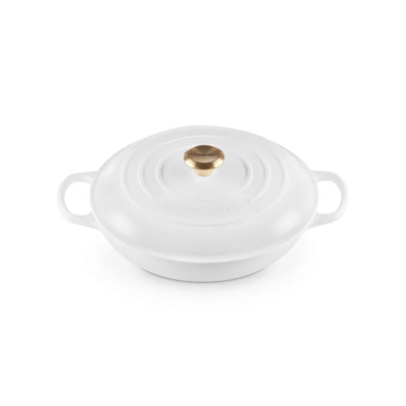 Le Creuset Signature Cast Iron Shallow Casserole White 30cm