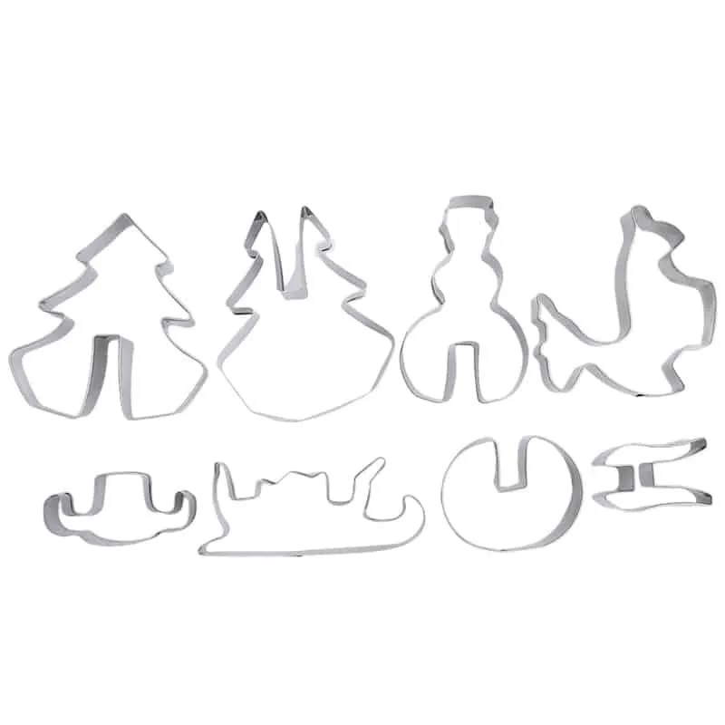 Lovely Christmas Themed Eco-Friendly Stainless Steel Cookie Cutters Set