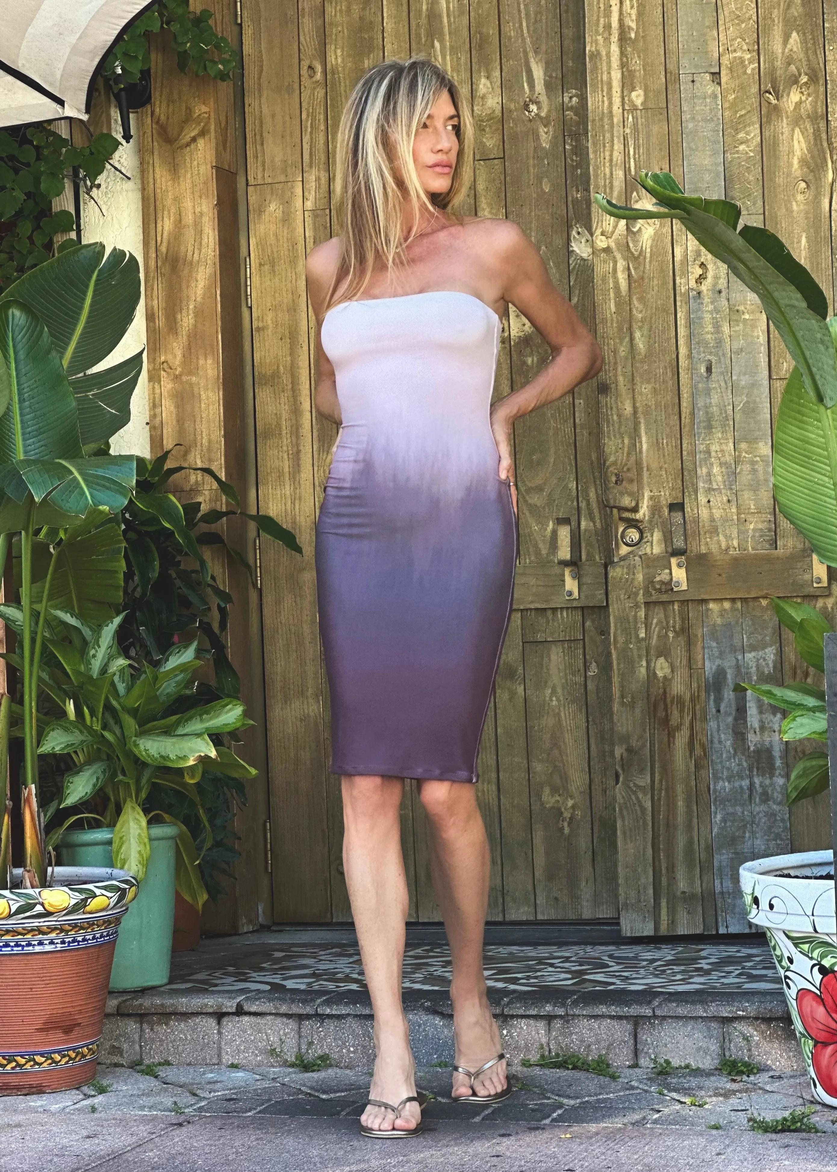 Pamela Strapless Dress Espresso Dip