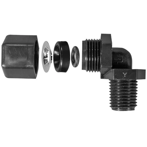 Parker Elbow Compression Fitting - 1/4" Thread x 1/4" Tubing