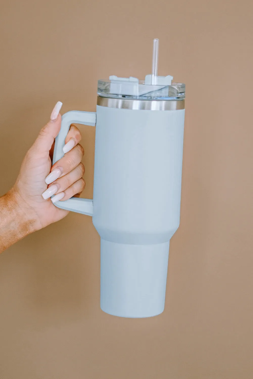 Purple 304 Stainless Steel Insulated Tumbler Mug With Straw