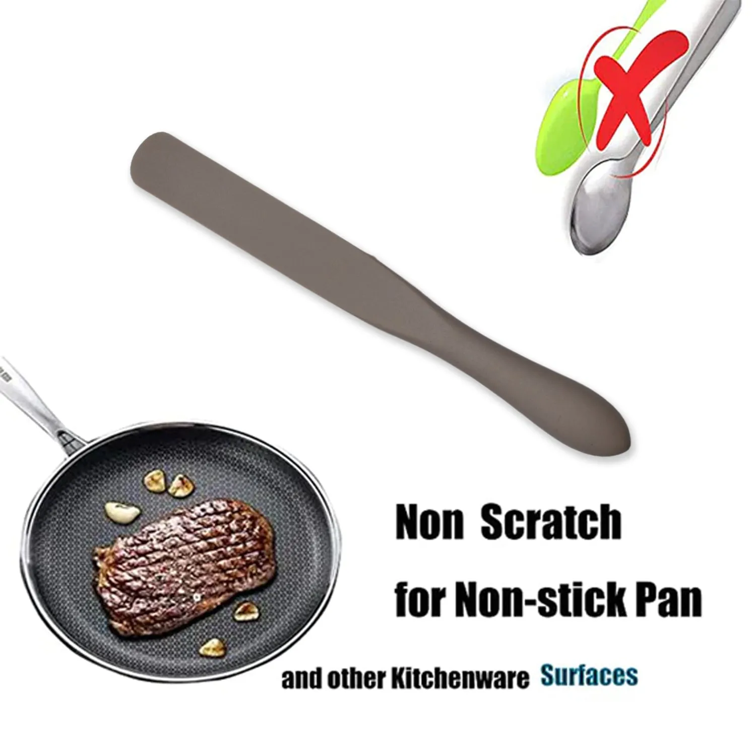 SILICON NON-STICK HEAT RESISTANT KITCHEN BUTTER KNIFE SPATULA PREMIUM SILICON ITEM SPATULA (21CM)