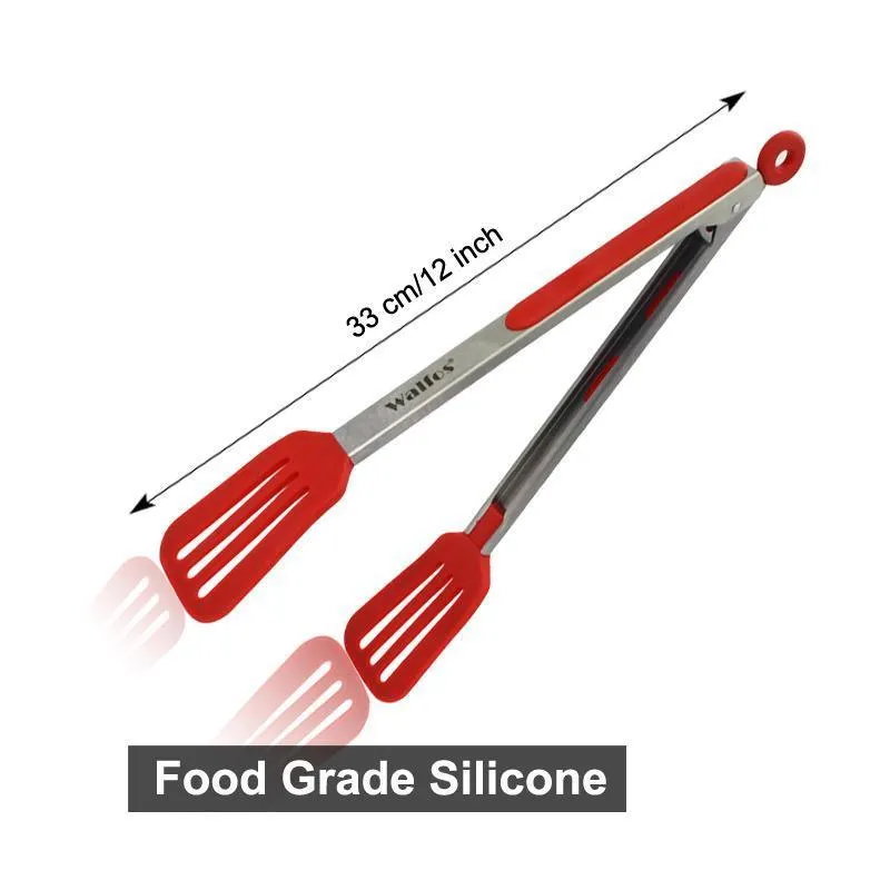 Silicone Serving BBQ Tongs